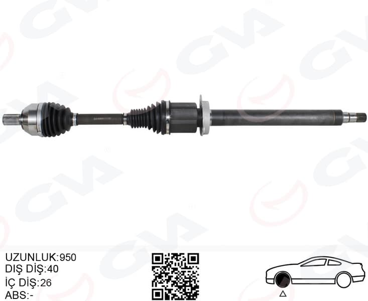 Ön Aks Komple Sağ Volvo S60 II 15>V60 I 15> V70 III 15> D2-T3-T4 Otom. Şanzıman 8 Vites