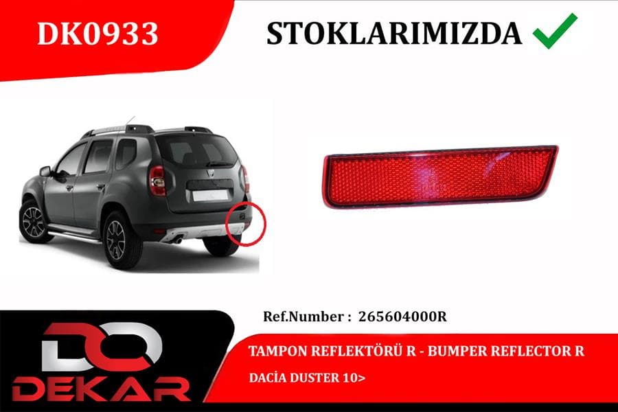 Tampon Reflektörü R Dacia Duster 10>