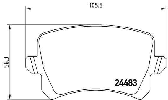 Arka Balata Caddy-Tiguan-Passat-A6-Q3 11 > GDB1763 WVA24483 105.5X56.4X17 MM