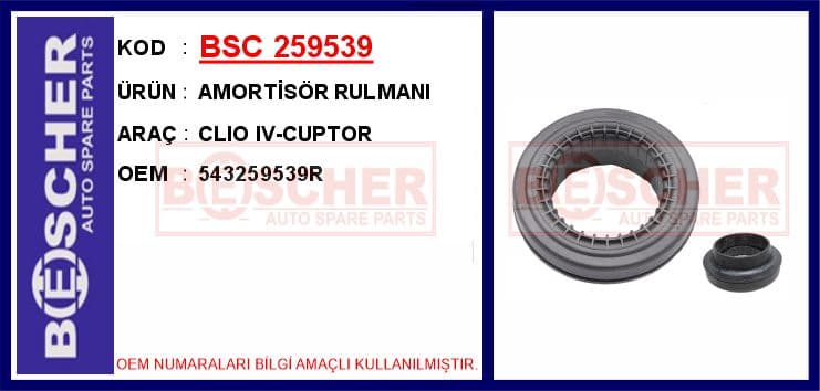 Amortisör Üst Rulmanı Clio III 05>12 Clio IV 12> Modus 04> Captur 13>