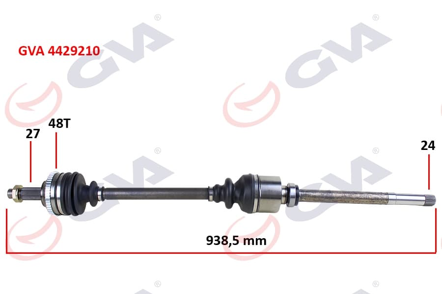 Komple Aks Sağ Scudo-Expert-Jumpy 1.9D 96-06 Abs Li 48DİŞ 938mm