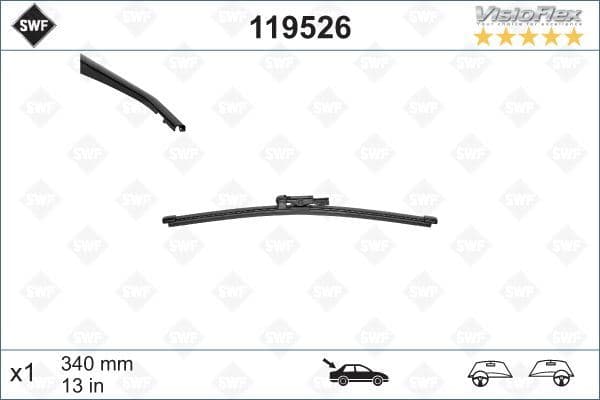 Silecek Supurgesi Arka 340mm BMW F46 F48 F49 F39 E84 . Land Rover Discovery V L462 Range Rover Velar L560 SWF