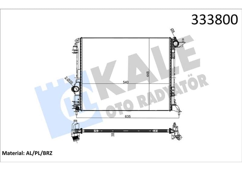 Motor Su Radyatörü Grand Scenic IV 15> Megane IV 15> Scenic IV 15> 1.2 Tce 1.3 Tce 1.5dCi 539x446x27