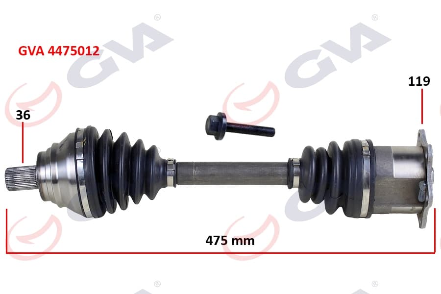 Komple Aks Sol Caddy-GOLF5-Jetta-Passat 1.9-2.0 TDI 03-09 475mm