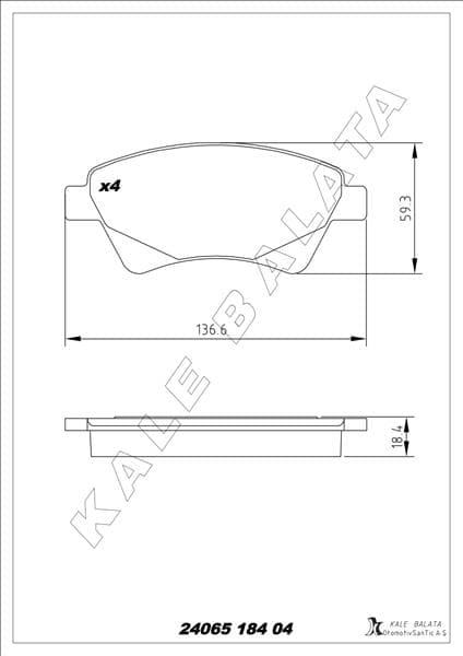 Ön Fren Balatası Renault Megane II 02> Kangoo 01> SC Nic II 03> Grand SC Nic II 03> 1.5dCi 1.6 1.9dC