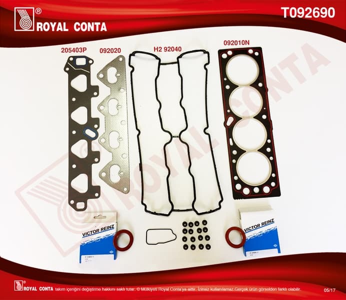 Üst Takım Conta Keçeli-Subap Lastikli Astra F-Astra G-Corsa B-Vectra B 1.6I 16V-Zafira 1.6 16V