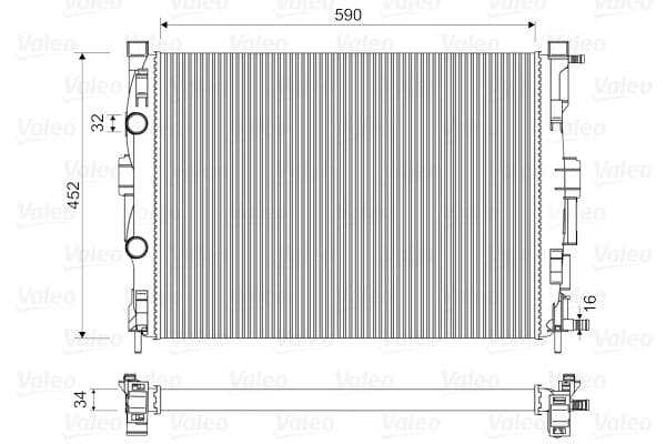 Motor Su Radyatörü Renault Megane II 02> Scenic 03> 1.5-1.9DCİ/1.4-1.6-2.0 16V Ac Klimasiz Mek 589x451x34