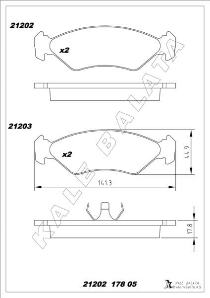 Ön Balata FIESTA1.0 1.3 1.4 1.8 D 95 >Ford Ka 1.0 1.3 96 > Mazda 121 96 >
