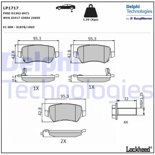 Arka Balata Astra G 98 >Astra H 03.05 > -Meriva 05.03 > Zafira 00 > Combo 09.02 >