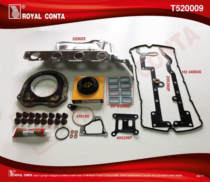 Motor Takım Conta SKT Keçeli S.lastikli Skcsiz Transit V.347 2.2 06> 11 Boxer-Jumper-Ducato 2.2HDI 06>