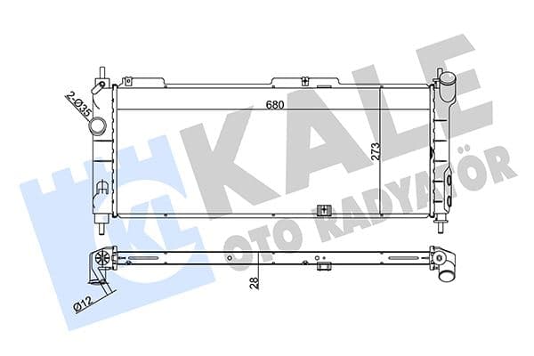 Su Radyatörü Opel Corsa B-Combo-Tigra 1.2I 1.4I 1.6I 16V 93 > MT Ac Brazing 680x273x28