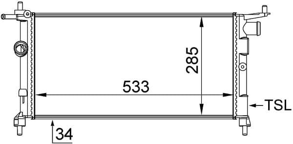 Radyatör Corsa B-Tigra-Combo 1.2-1.4-1.4 16V Klimasiz Mek 530x285x34