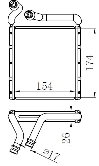 Kalorifer Radyatörü Brazing Golf-Passat-CC-Superb-Yeti-Tiguan-Scirocco 155x198x26 Otom./mek