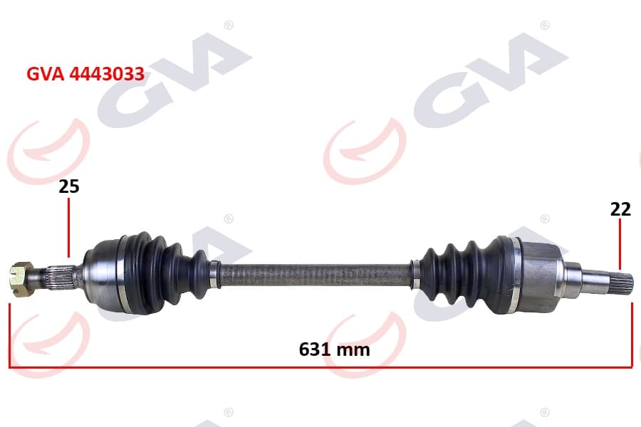 Komple Aks Sol Peugeot P307 00>07 Citroen C4 04>11 1.4-1.6 Manuel Şanzıman 00-07 631x25x22