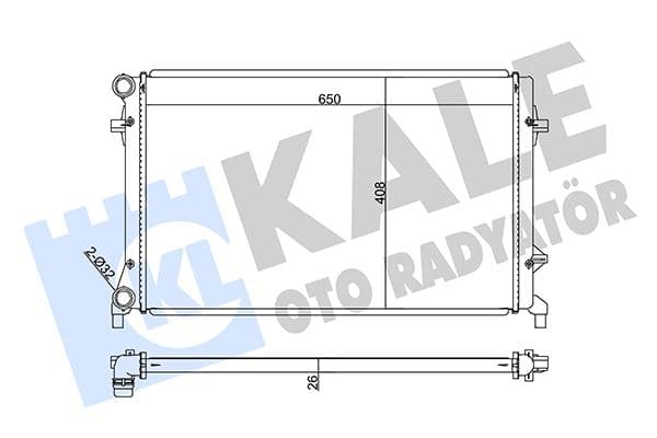 Su Radyatörü Audi A3-Seat Altea-Leon-Toledo III-Skoda Octavia-Yeti-VW Caddy III-Eos-Golf V-VI-Jetta III-Passat-Touran 1.4 1.6 2.0 Fsi 03 > At MT Ac Nac Brazing 648x408x26 1K0121251DL-1K0121251AP