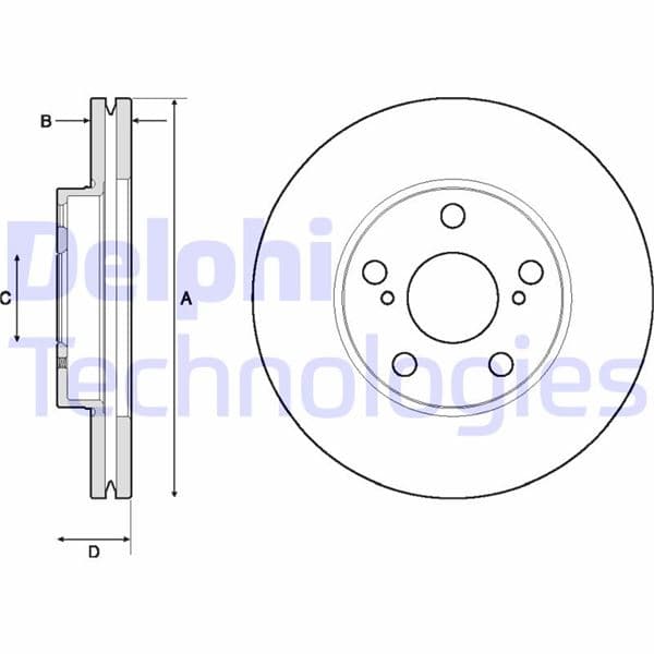 Ön Fren Diski Hava Kanallı Toyota Auris Corolla 1.6L 1ZR-Fae ZRE181 ZRE185 13-18 1.4L 1ND-FTV D-4D NDE180 13-18 1.33L 1NR-Fe NRE180 13-18 277 Çap X 5 Bijon - Takım Disk Fiyatıdır
