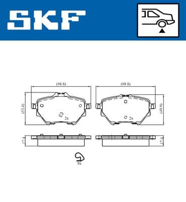 Arka Fren Balatası Astra L 21> Combo E 18> Grandland 17> Mokka E 20> C4 18> C4 E 22> Berlingo 18> Partner 18> Rifter 18> 508 18> 308 II-III 13> 3008 16> 408 22> DS4 II 21> 268mm / Proace City 21>