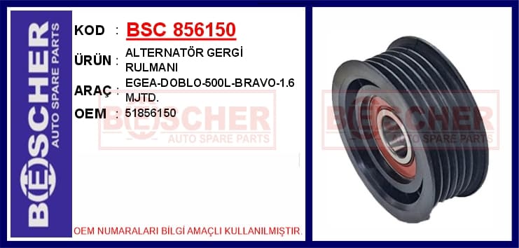 Alternatör Gergi Rulmanı Egea-Doblo-500L-Bravo-1.6 MJTD.