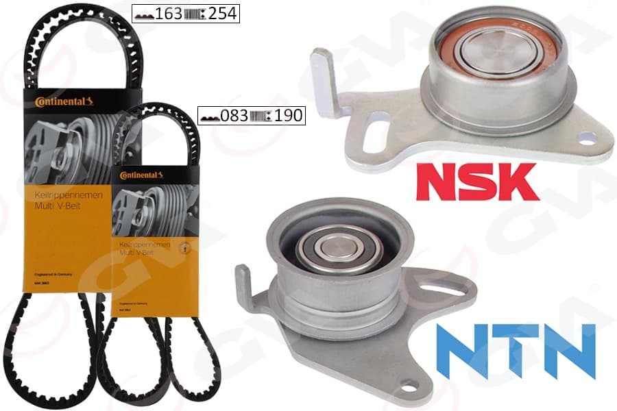 Triger Kayış Seti Eksantrik Seti Hyundai H100 2.5L D4BX 4D55 Panelvan. Kamyonet E.m. 88-96 / Mitsubishi L200 L300 2.5L 4D56 8v E.m. 86-99 2 Kayış 2 Rulman 163x250 083X190