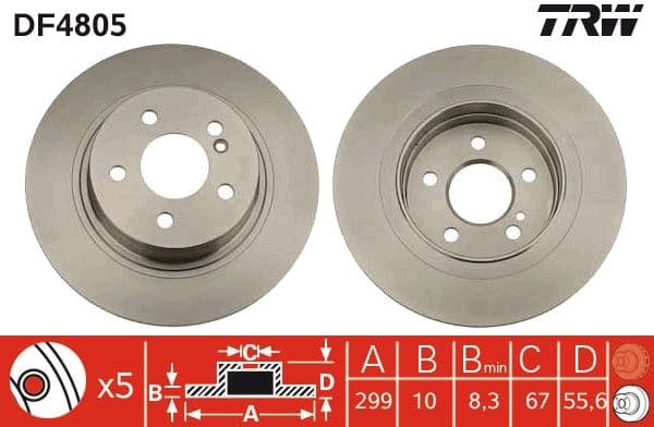 Fren Diski Arka Mercedes W204 S204 C204 C207 A207