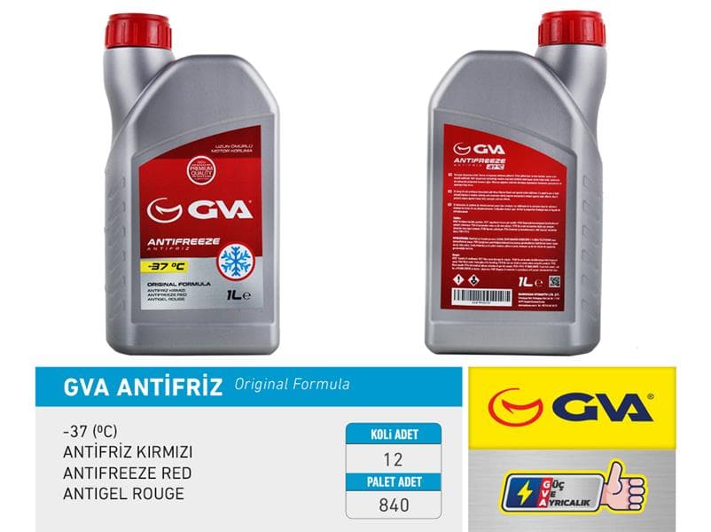 Antifriz 1 LT -37 C Kırmızı Long Life Koli 12 Ad Organik