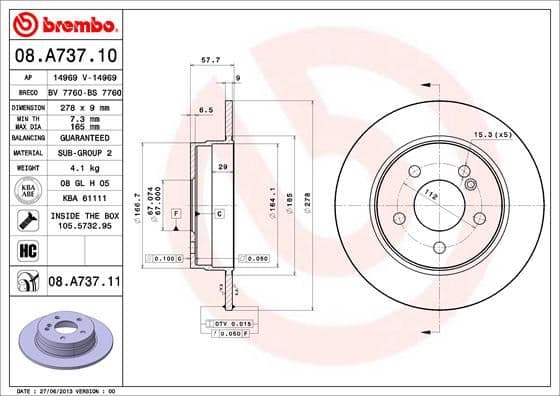 Fren Diski Arka Mercedes C-Class W204 S204 C204