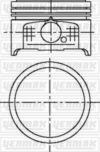 Motor Piston Segman STD P106-P206-P306-Partner-Berling 1.4 8V TU3JP BOY:50mm Tepe:duz Tepe 75mm