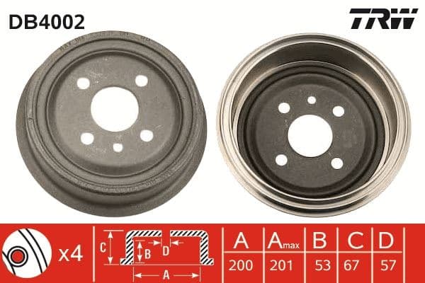 Arka Kampana Vectra A 89>95 Astra F 91>98 1.4-1.6-1.8-2.0 Lacetti 05>13 242x200x53x100 4DL 568054-91024352