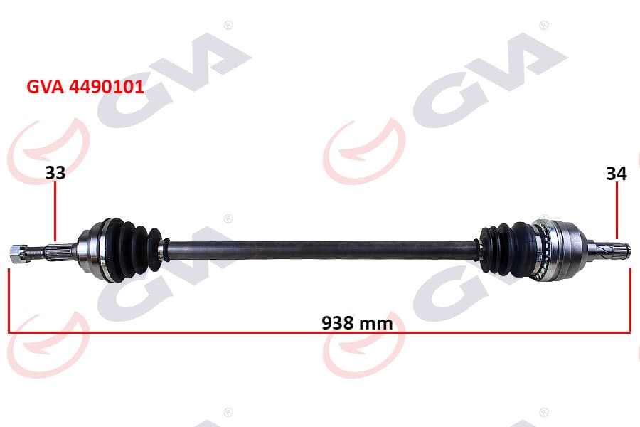 Komple Aks Sağ Vectra A 88-95 -Astra F 92-98 -Calibra A 89-97 1.8-2.0 Abs Siz 33x34x938mm