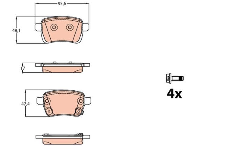 Arka Fren Balatası Opel Corsa E 14>19 Adam 14>19 15 Jant Rpo J67 Fiat Egea 16> 500L 13> 264mm