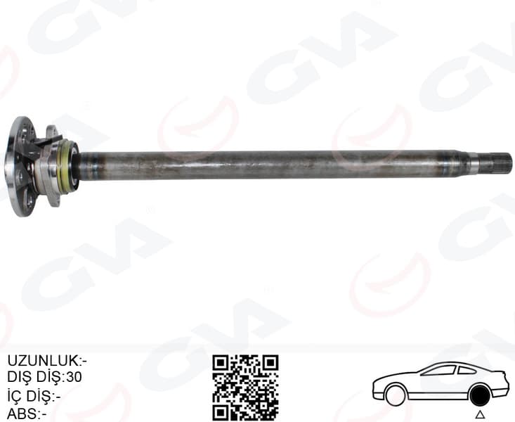 Aks Mili Arka Sol Kalın Kisa 840mm Mercedes Sprinter B906 . VW Crafter 30-35-50 Z:29-30 Poryali