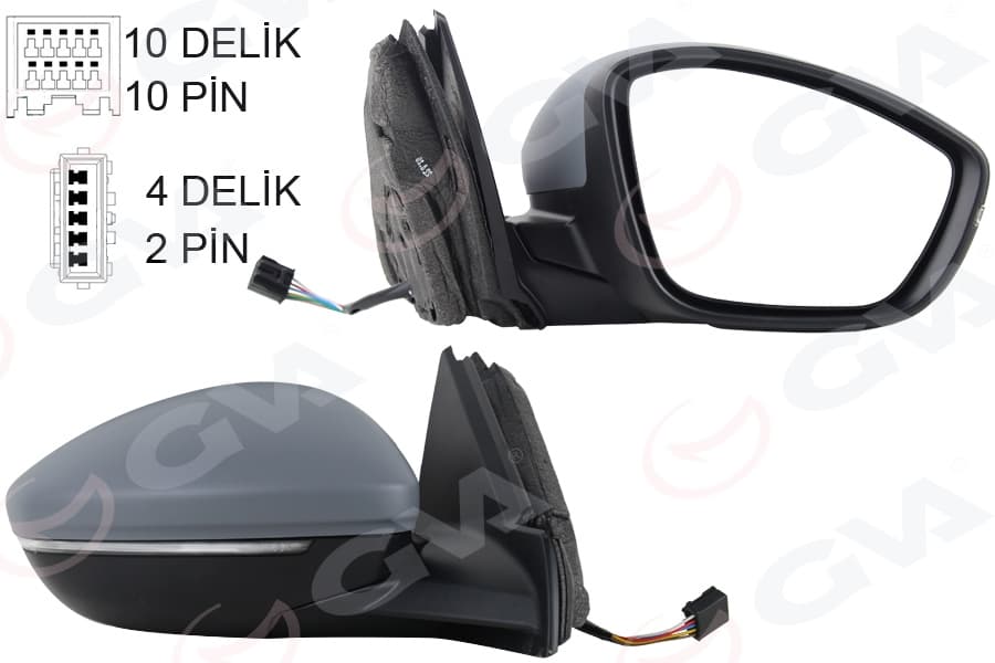 Diş Dikiz Aynasi Sağ Elektrikli İsitmali Sinyalli Katlanir Sensörlü Astarli Ç.aydinlatmali Konveks 208 19- Corsa F 19- 10H10P 4H2P