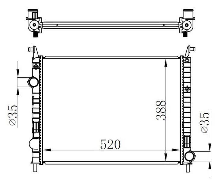 Radyatör Albea 1.3 JTD-Palio YM-Strada 06> Ac 520X395x42
