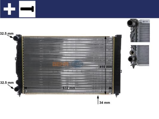Radyatör Passat-A4-A6-Superb 1.6-1.8-2.4-1.9TDI-2.6-2.3 VR5-2.0-2.8 Ac Klimasiz Mek 630x397x36
