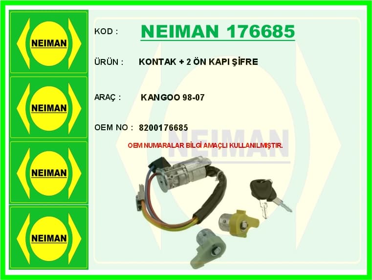 Kontak 2 Ön Kapı Şifre Kangoo 98-07