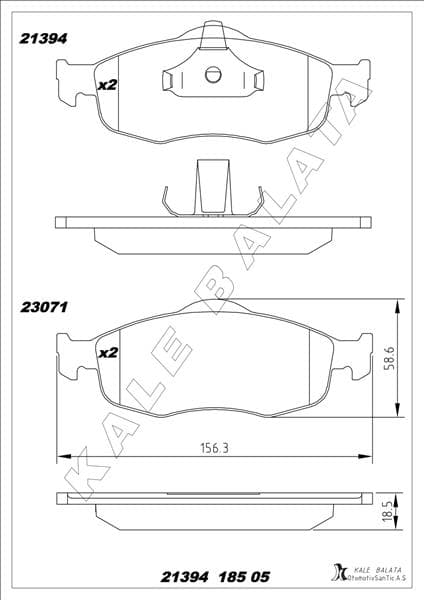 Fren Balatası Ön Ford Mondeo 93> Kablolu İkazli