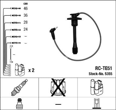 Buji Kablosu Toyota Corolla 1.3L 4E-Fe EE111 99-00 RC-TE51