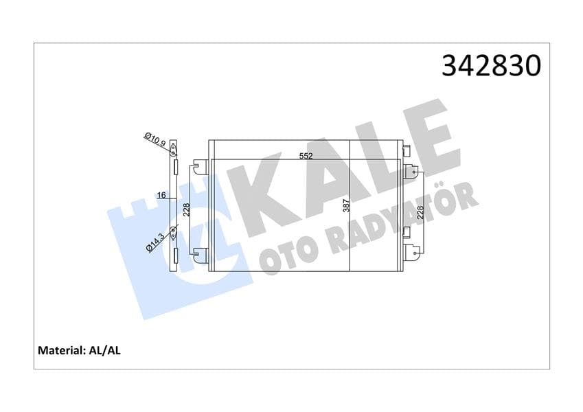 Klima Radyatörü Kondanser Renault Megane I 96>03 Scenic I 99>03 1.4 1.6 1.9DTI 2.0 Dacia Logan 06 > 1.5dCi 1.6