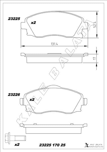 Ön Balata Combo C-Corsa C 1.3-1.7 Cdti 01 > Meriva 03 > Tigra 04 > GDB1570