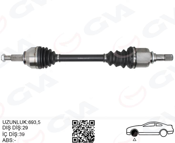 Komple Aks Sol Renault Trafic III 1.6 dCi 14- 693mm