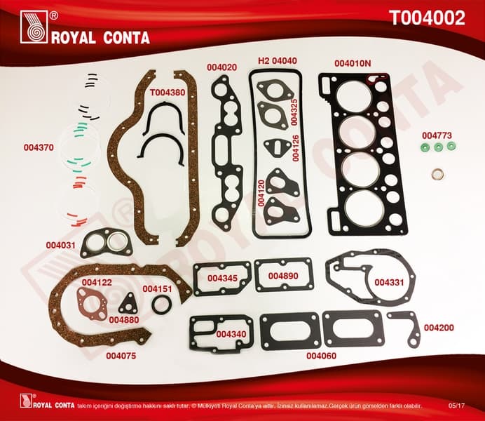 Motor Takım Conta Std.keçesiz R12 1300