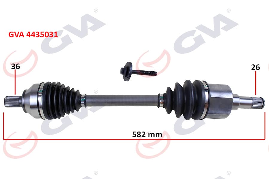 Ön Aks Komple Sol Ford Focus II 1.6TDCİ 04>11-Cmax 1.6TDCİ 04>11 Volvo S40 II 04>12 S40 II 544 05>12 V50 545 05>12 1.6D-1.8-2.0D 26X36X583MM