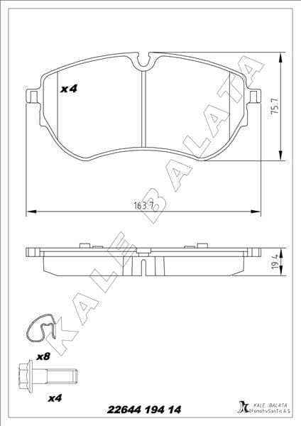 Ön Fren Balatası Transit V348 06>14 A.ceker 11-> VW Amarok 2.0TDI 10> GDB1724