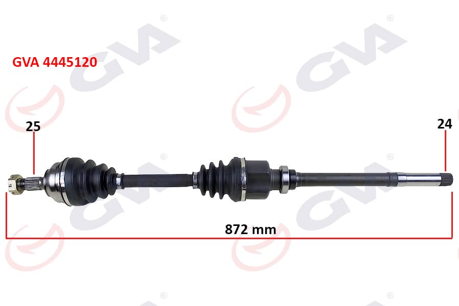 Komple Aks Sağ Partner-Berlingo 96-08 1.9D 872mm