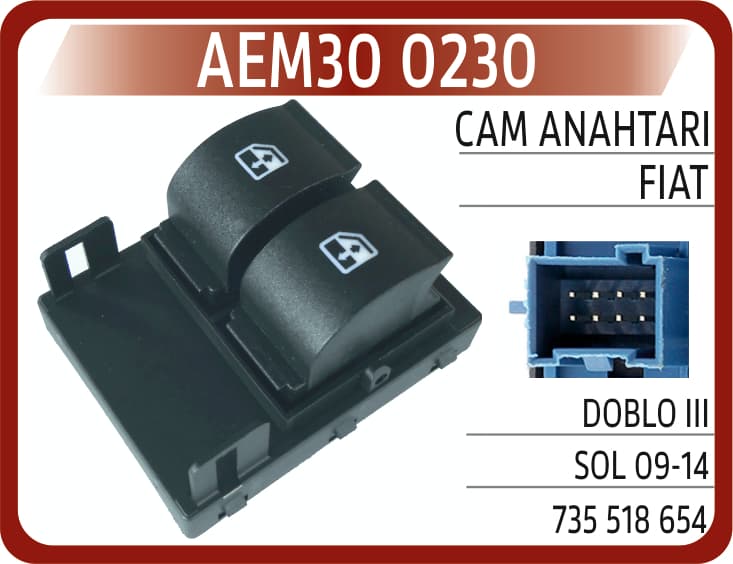 Cam Anahtarı Fiat Doblo III Sol 09-14