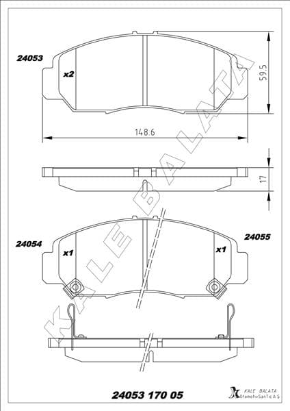 Ön Fren Balata Honda Civic 1.6L R16A2 R16B2 Vtec Sedan FD6 FB7 Kasa 06-16 / 1.8L R18A2 FD7 Kasa 06-12