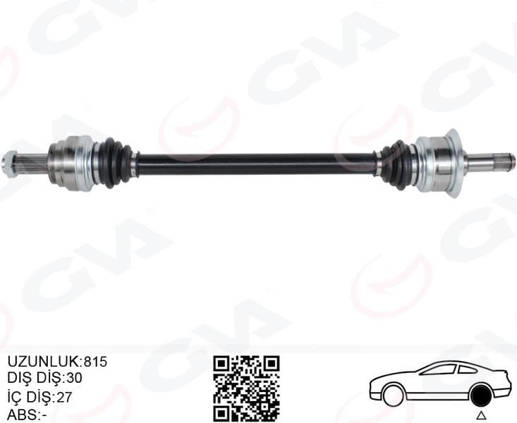 Komple Aks Arka Sağ BMW N20 F10 F12 F13 F06 814MM Diş 30 Diferansiyel Diş 27
