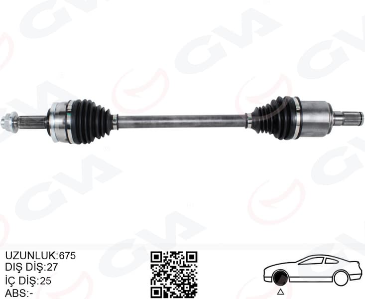 Komple Aks Sol Hyundai Bayon 1.0L 1.4L G3LE G4LC 21-> 25x27 Komple Boy 675mm