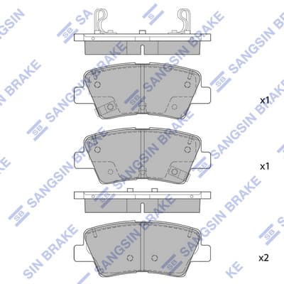 Arka Fren Balata Hyundai Elantra 1.6L D4FB G4FG 6 Vites 16-> / i20 1.1L 1.2L 1.4L 15-> / Kia Sportag E 1.6L G4FJ 7 Vites 15-> Üstten Delikli Tip