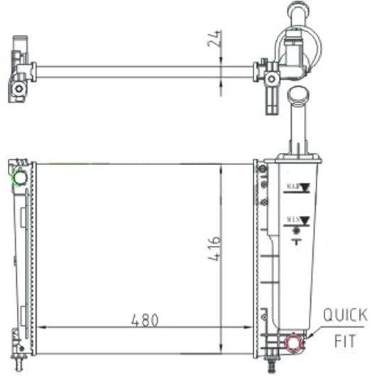 Radyatör Mechanical MT 480 416 24 Lancia Y 1.2İ 2011 617873